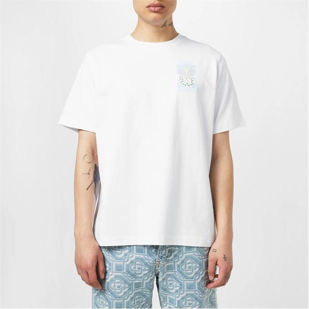 Casablanca Tennis Racket T-Shirt - White