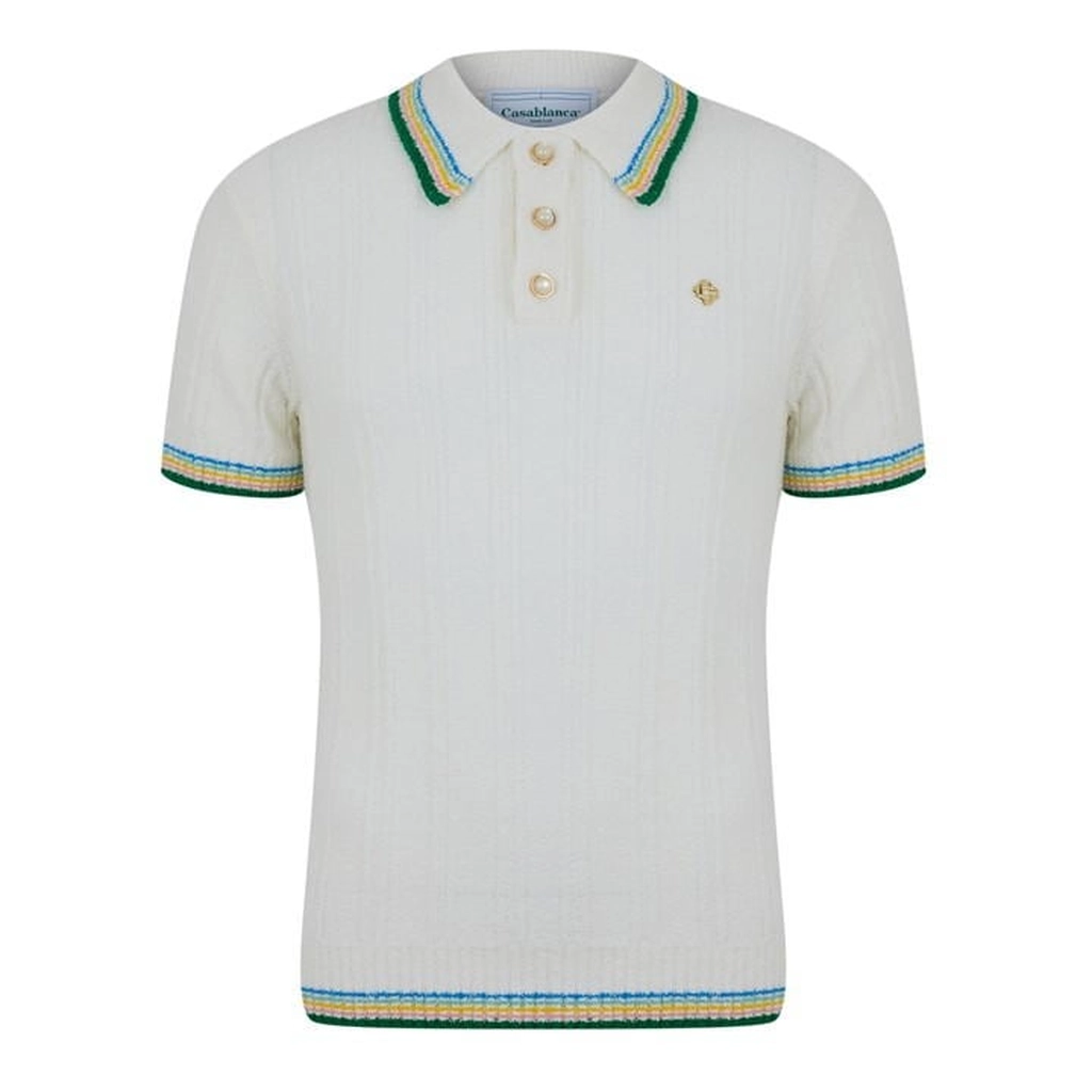 Casablanca Casa Rib Boucle Polo Sn43 - White