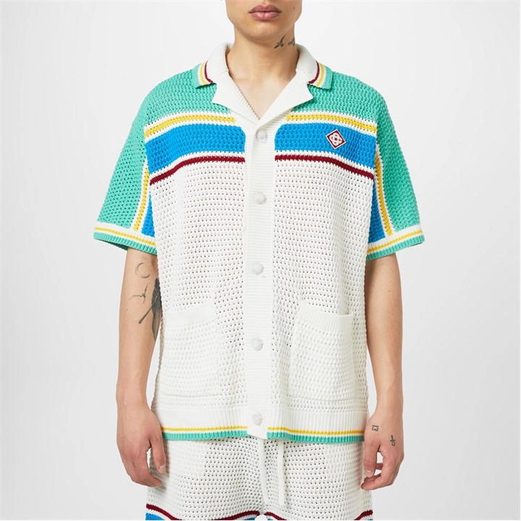 Casablanca Tennis Club Crochet Knit Shirt - Multi