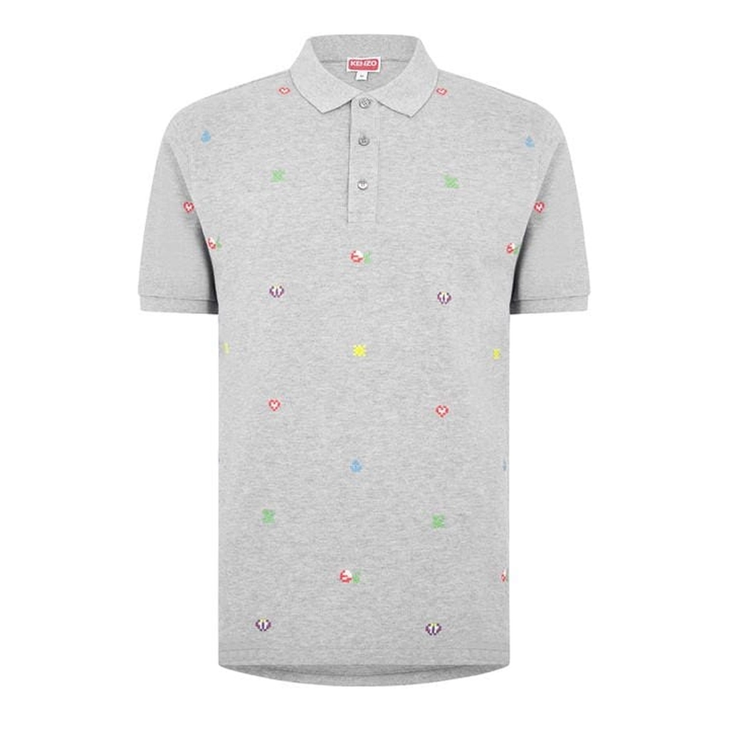 Kenzo Pixel Polo Shirt - Grey