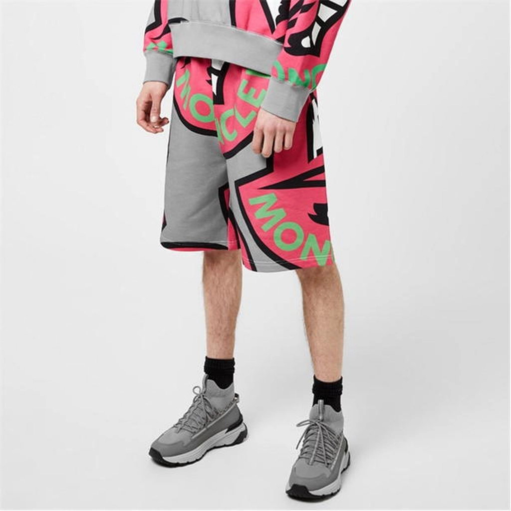Moncler Oversized Logo Shorts - Grey