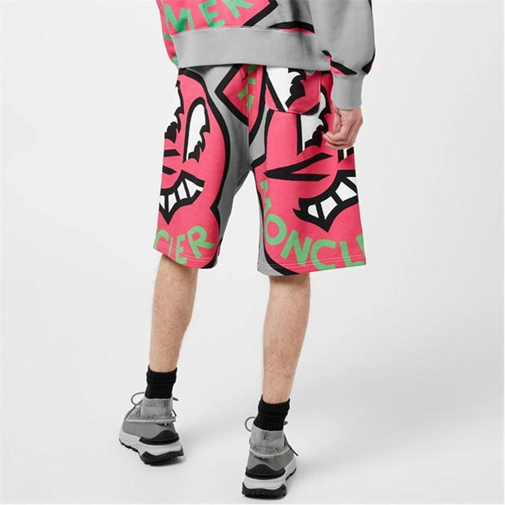 Moncler Oversized Logo Shorts - Grey