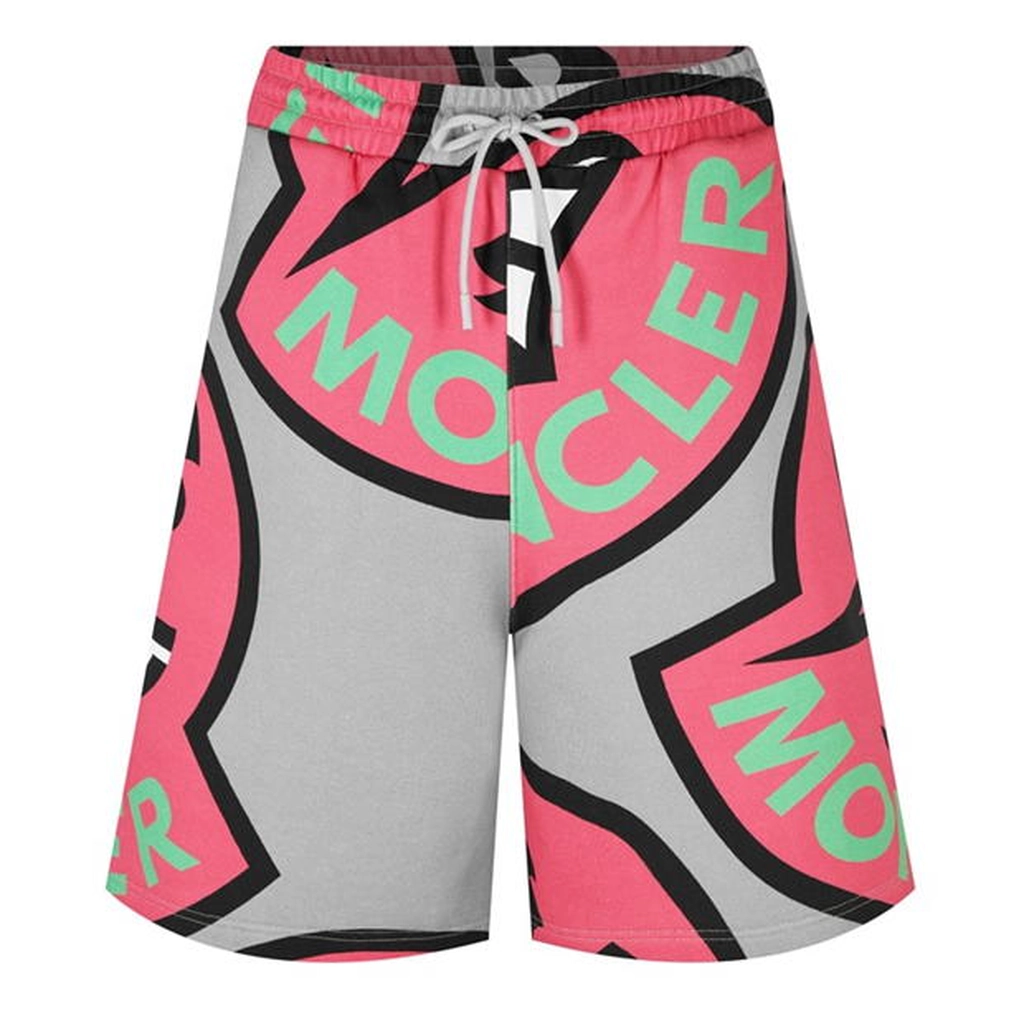 Moncler Oversized Logo Shorts - Grey