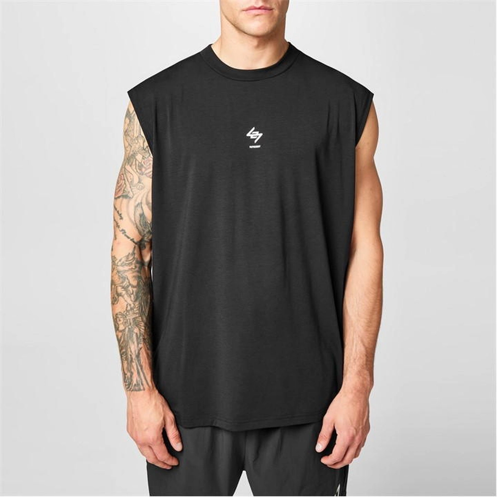 Represent 247 Oversized Tank Top - Black
