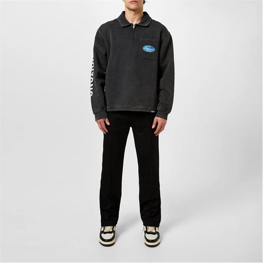 Represent Classic Parts Quarter Zip Sweatshirt - Black