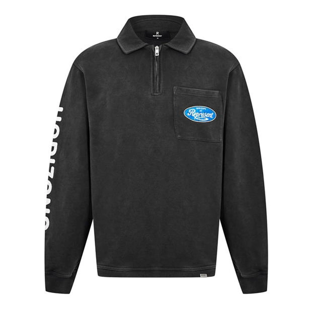 Represent Classic Parts Quarter Zip Sweatshirt - Black