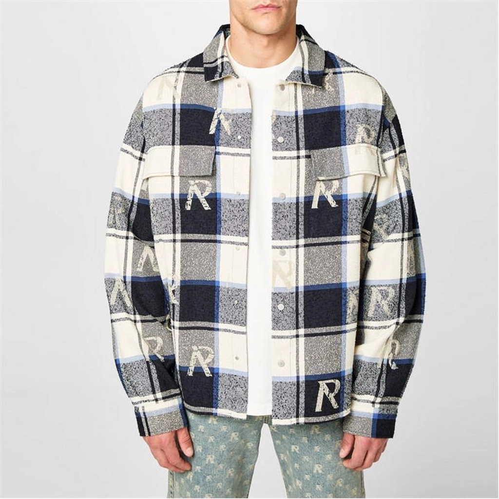 Represent All Over Initial Flannel Shirt - Blue