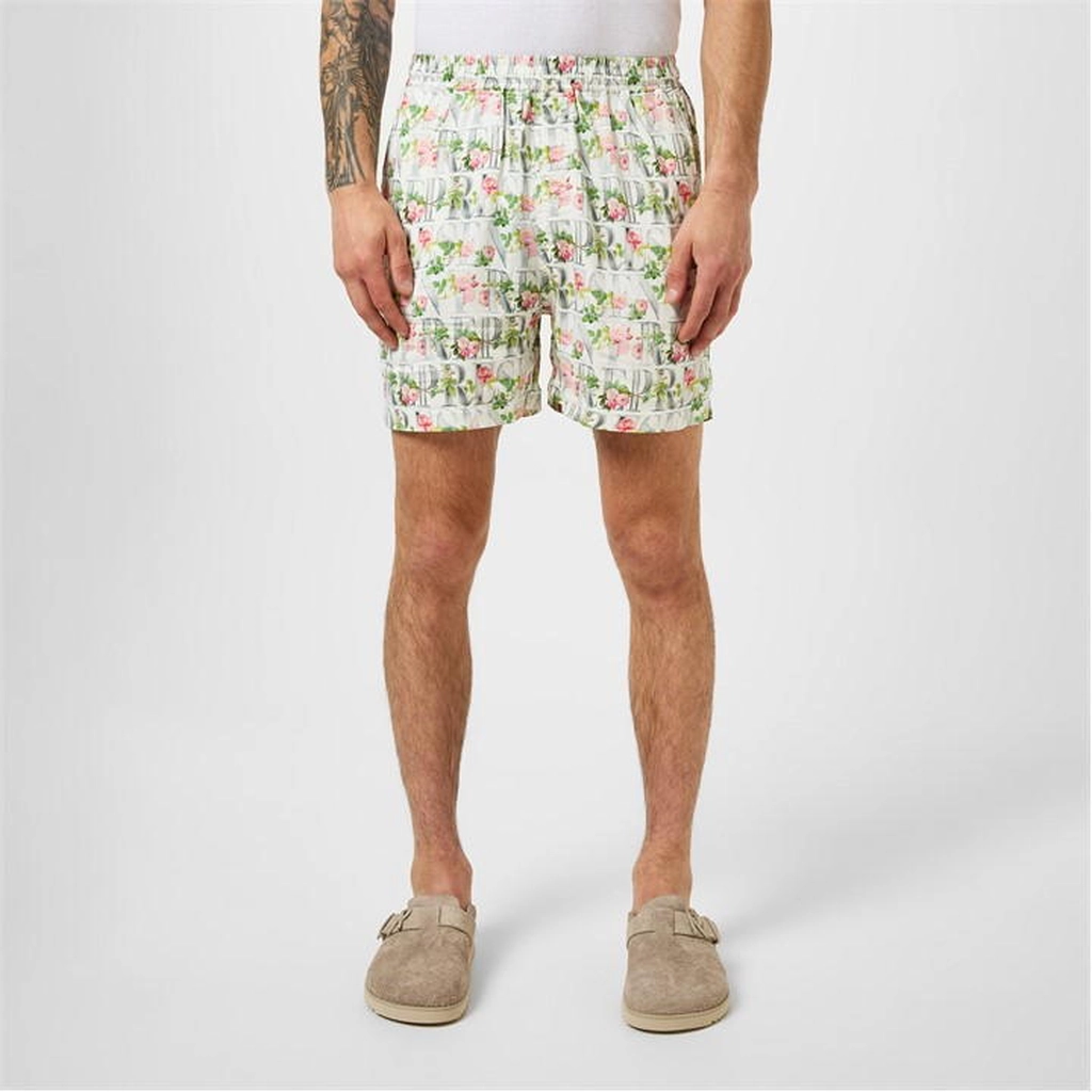 Represent Floral Shorts - White