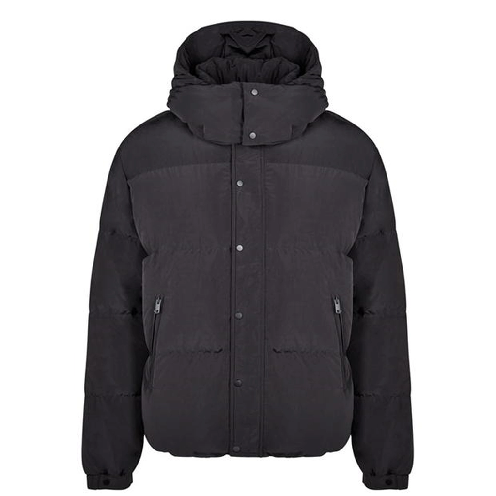 Represent Initial Hood Puffer Jacket - Black