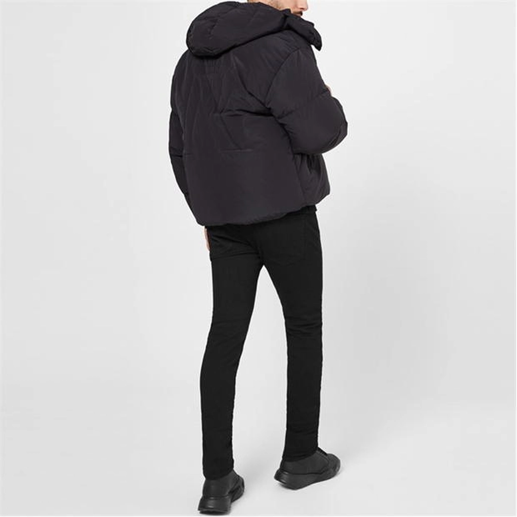 Represent Initial Hood Puffer Jacket - Black