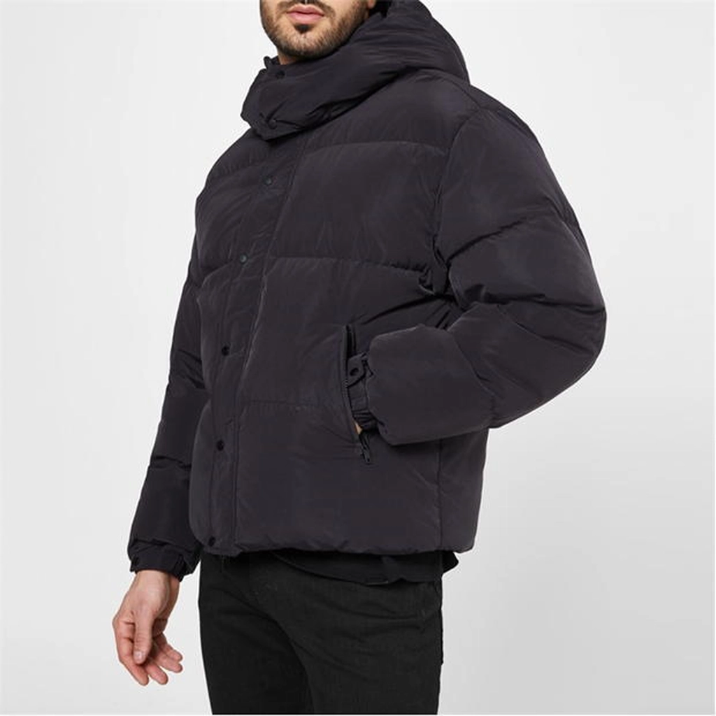 Represent Initial Hood Puffer Jacket - Black