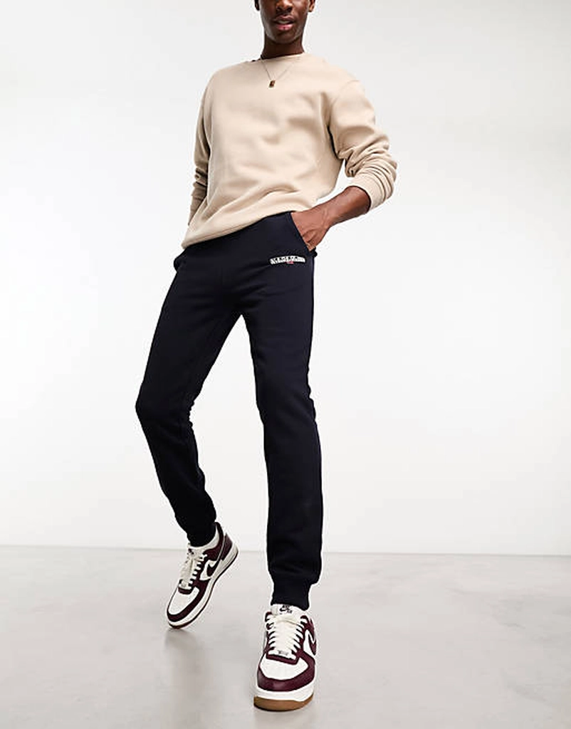 Napapijri Ice logo fleece joggers in navy