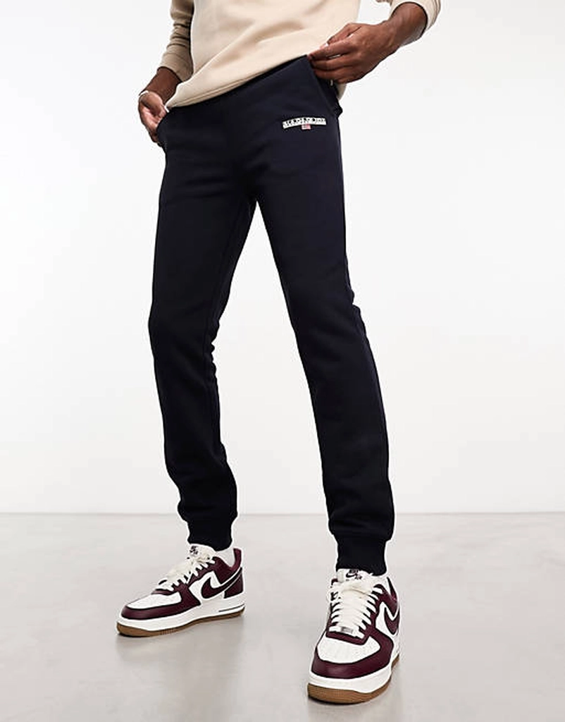 Napapijri Ice logo fleece joggers in navy