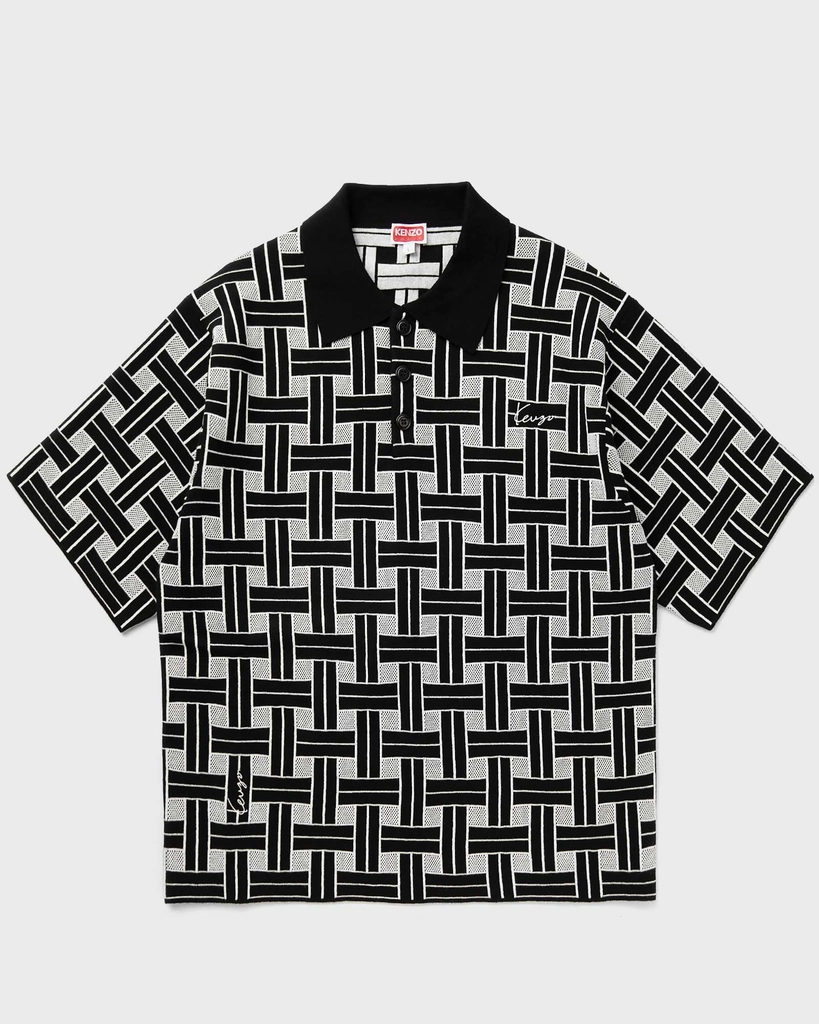 Kenzo WEAVE POLO men Polos black|grey in