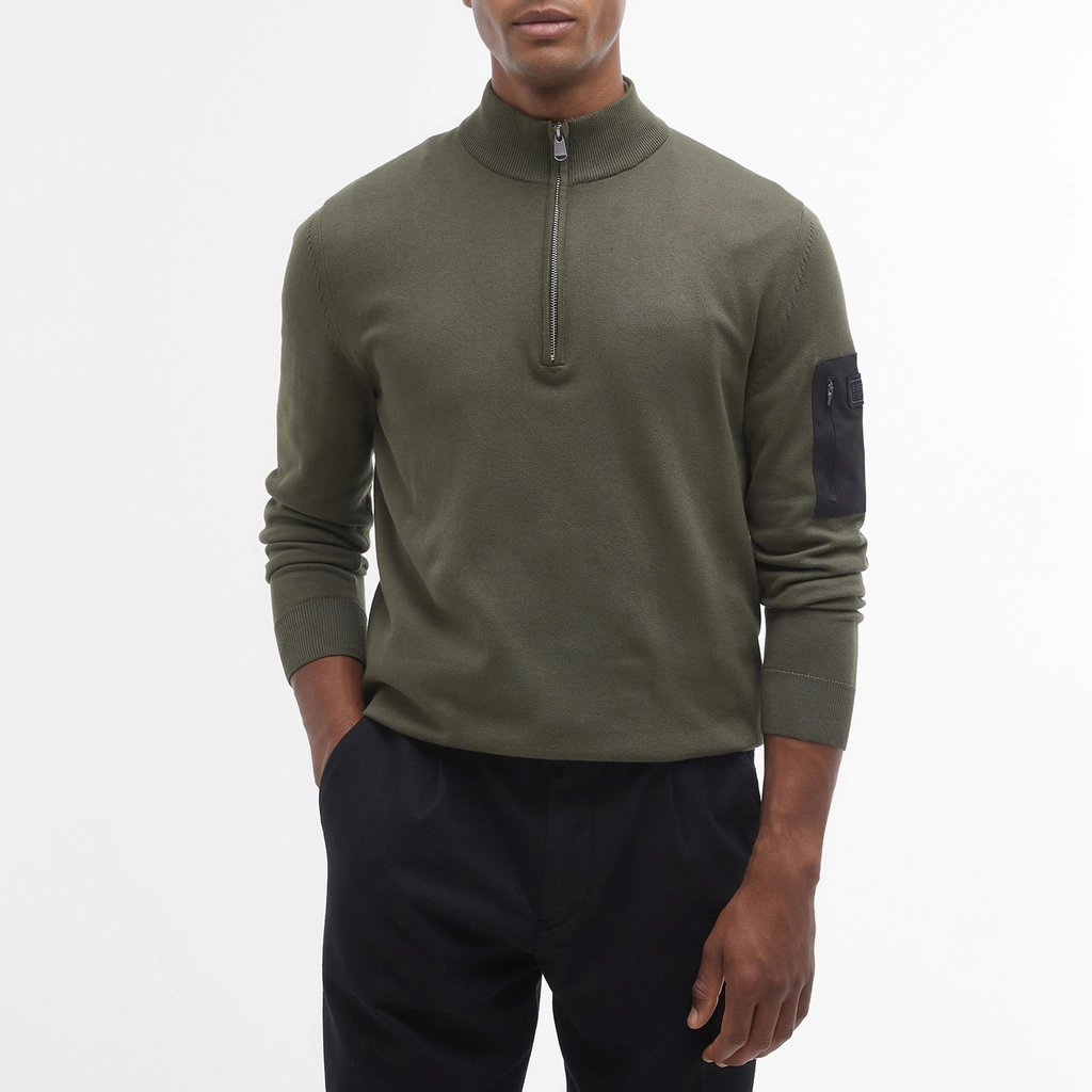 Barbour Blades Cotton Half Zip Knit Jumper - XL