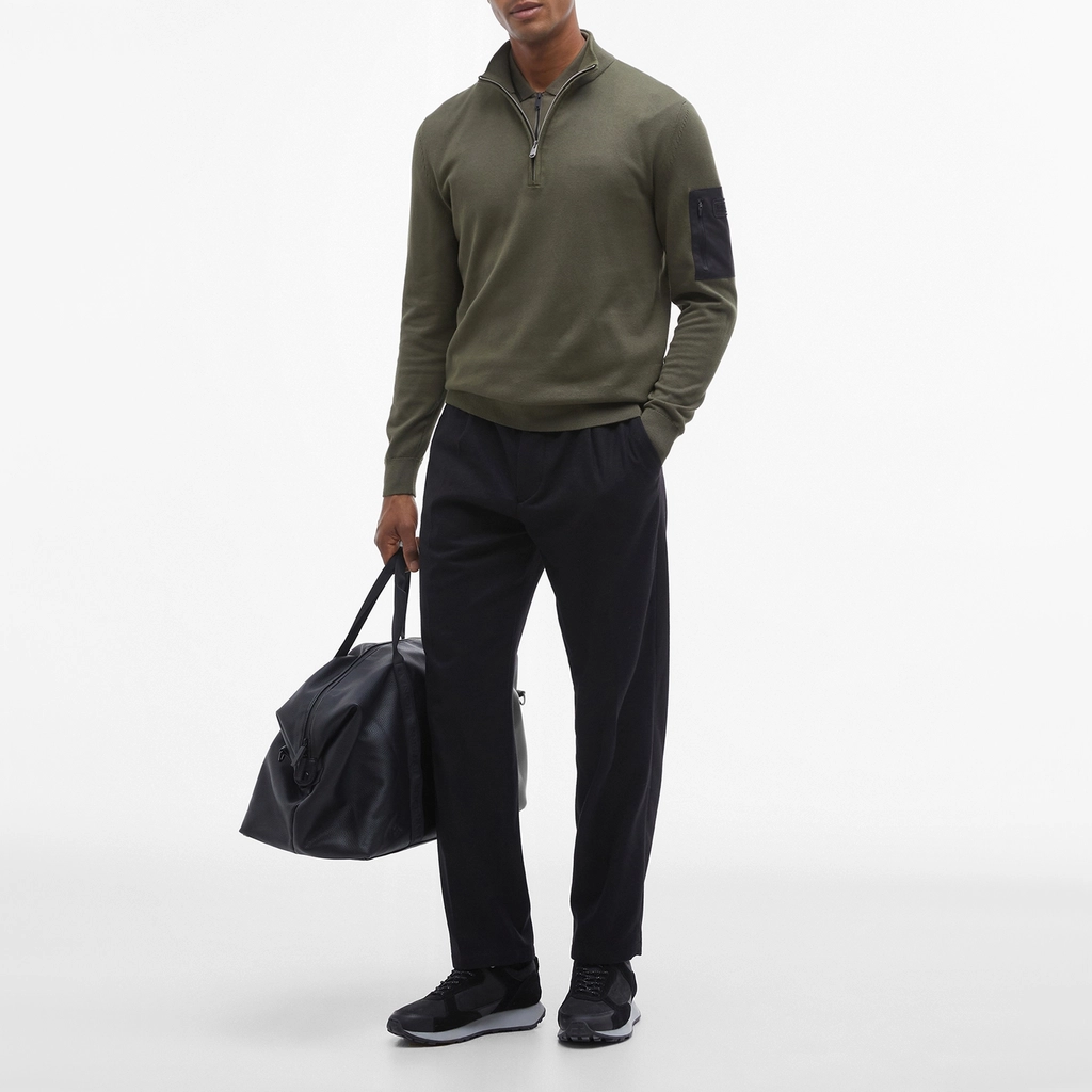 Barbour Blades Cotton Half Zip Knit Jumper - XL