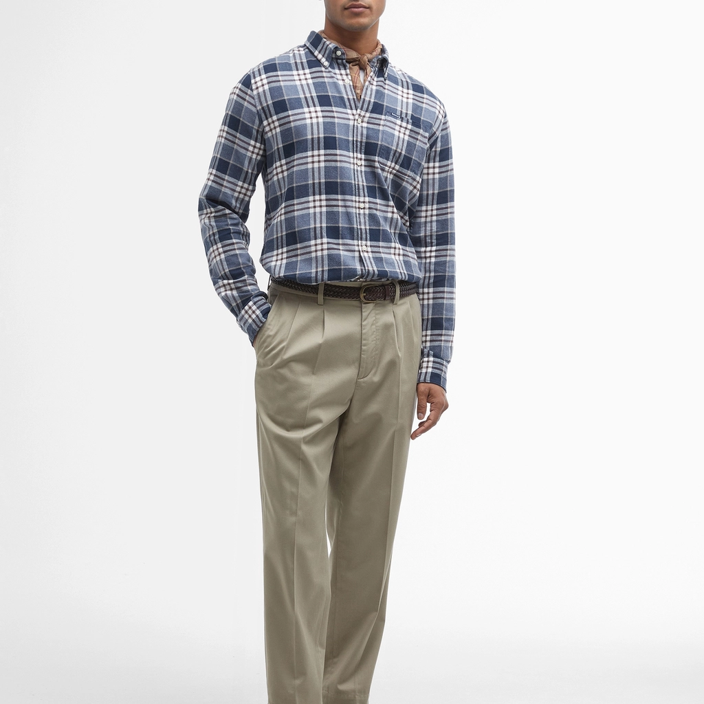 Barbour Fallbay Tailored Fit Checked Brushed Cotton Shirt - XL