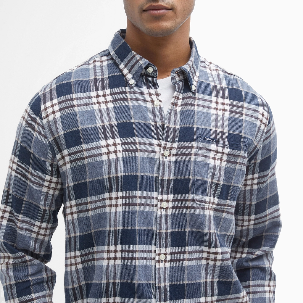 Barbour Fallbay Tailored Fit Checked Brushed Cotton Shirt - XL