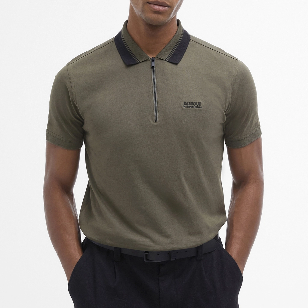 Barbour Orton Tipped Cotton-Jersey Polo Shirt - S