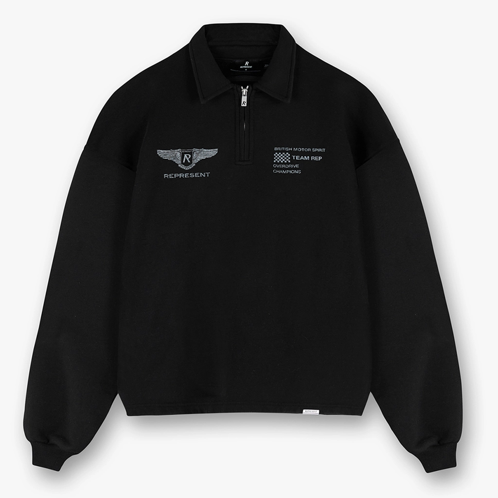 Represent Team Rep Cotton-Jersey Quarter-Zip Jumper - S