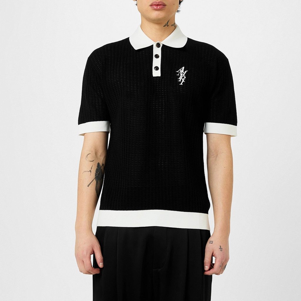 AMIRI Knit Polo Shirt - Black