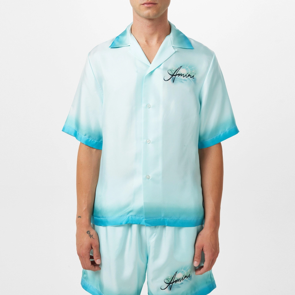 AMIRI Resort Club Bowling Shirt - Cerulean