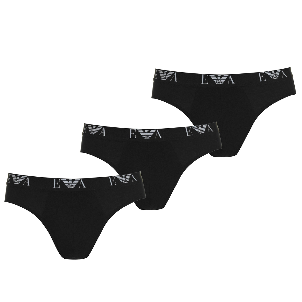 Armani 3 Pack Briefs - Black 21320