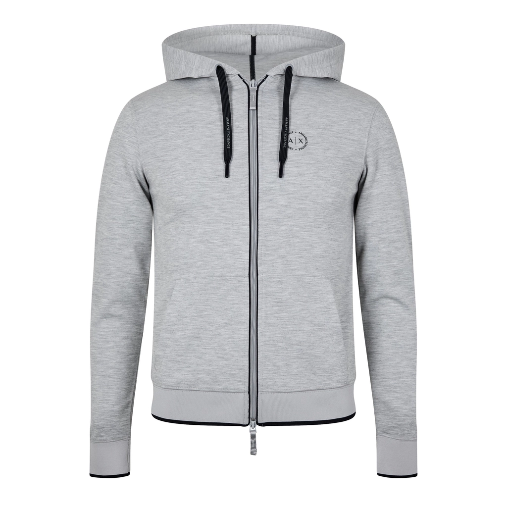 Armani Logo Hoodie - Heather Grey