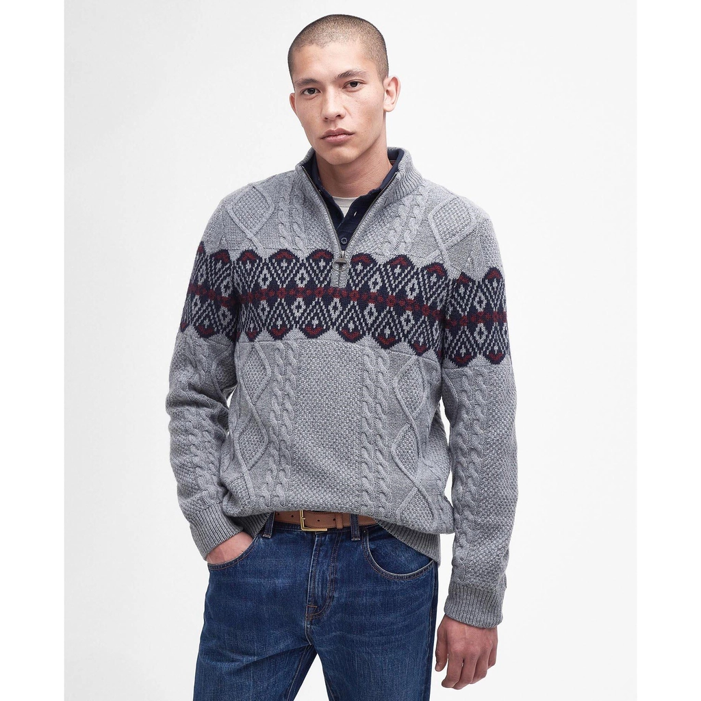 Barbour Alwinton Half Zip Jumper - Grey Marl