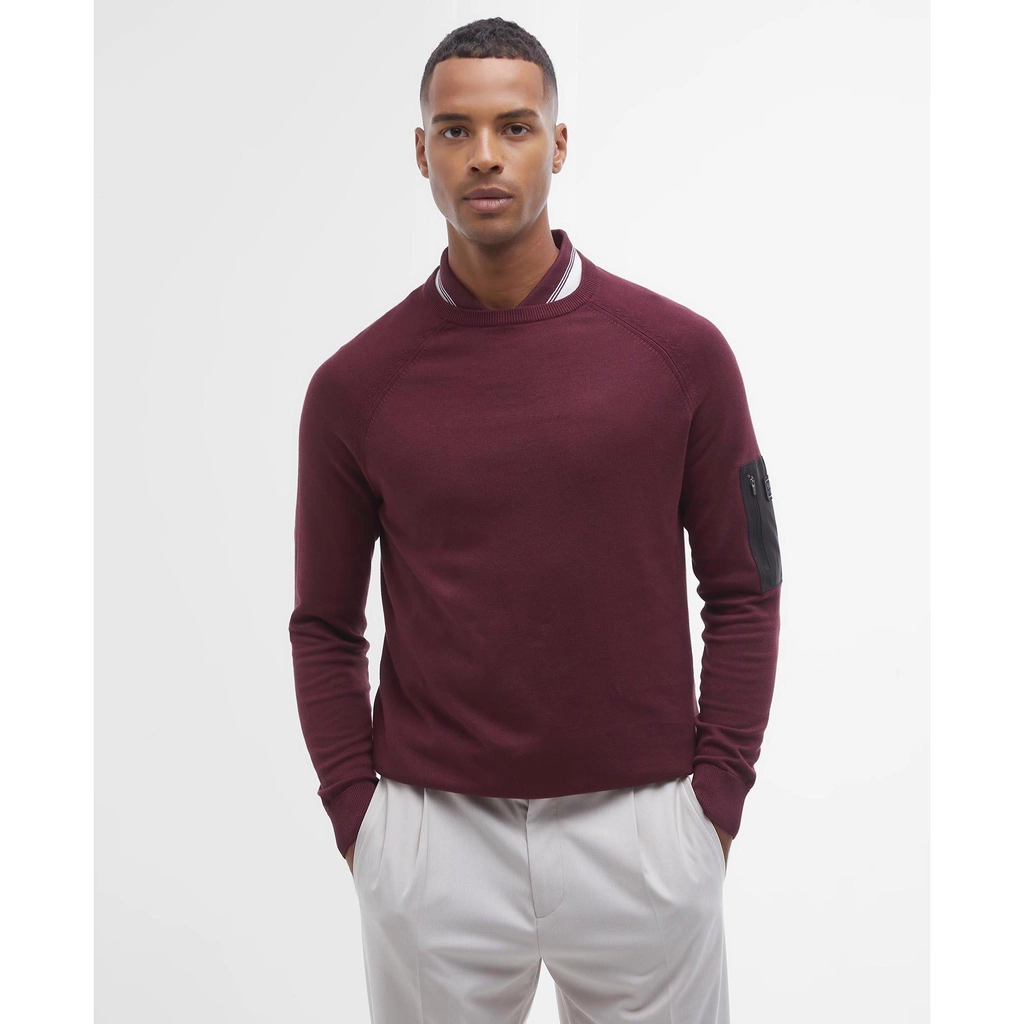 Barbour Blades Crew Neck Jumper - Bordeaux RE98