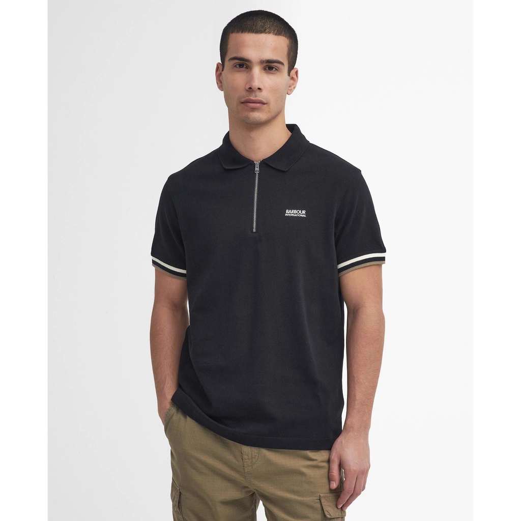Barbour Buxton Short-Sleeved Polo Shirt - Black BK11