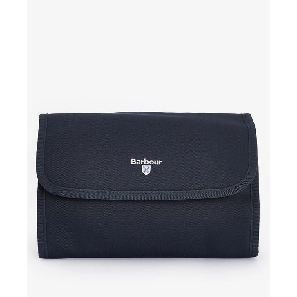 Barbour Cascade Waxed Hanging Wash Bag - Blue