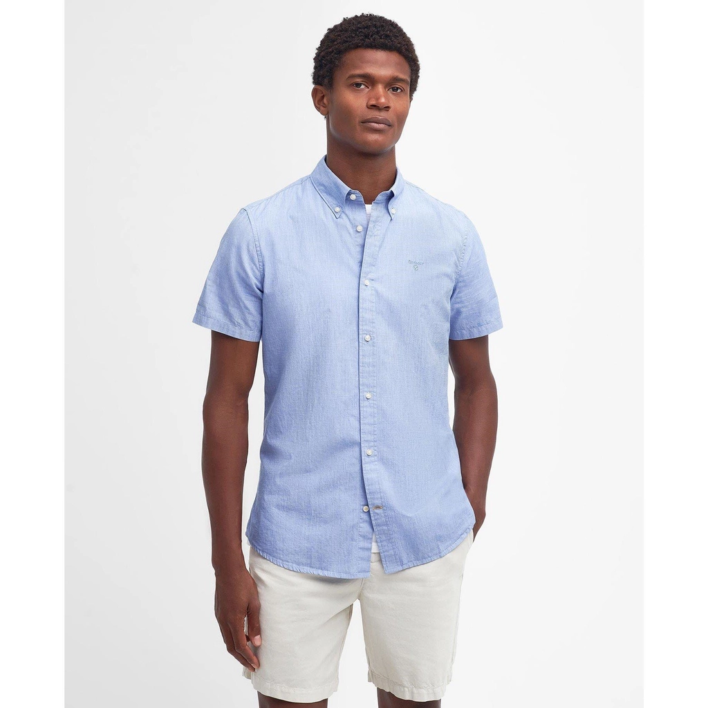 Barbour Crest Poplin Tailored Shirt - Sky BL32
