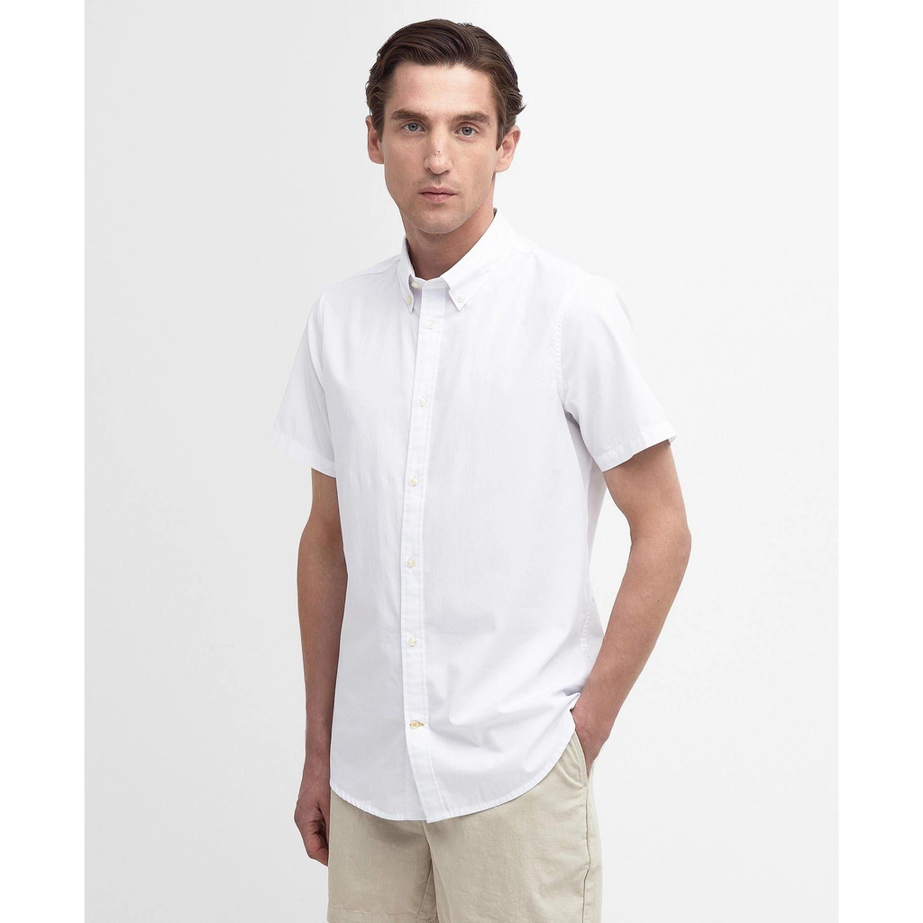 Barbour Crest Poplin Tailored Shirt - White WH11