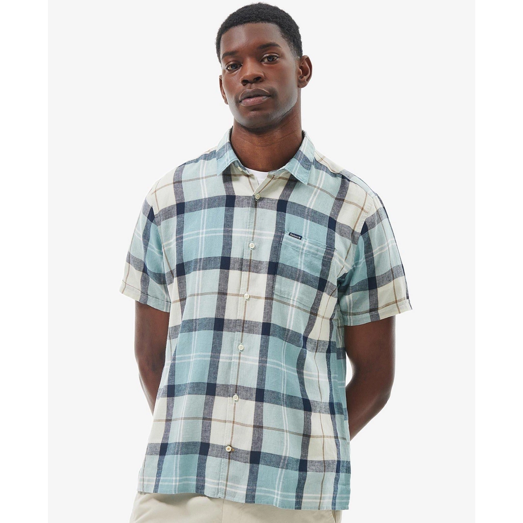 Barbour Croft S S Summer Shirt - Blue Chlk Trtan