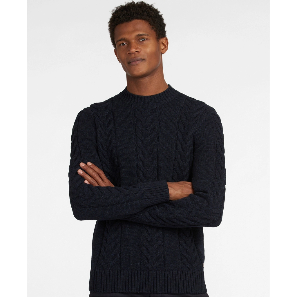 Barbour Essential Cable Knit Sweatshirt - Navy Marl NY72