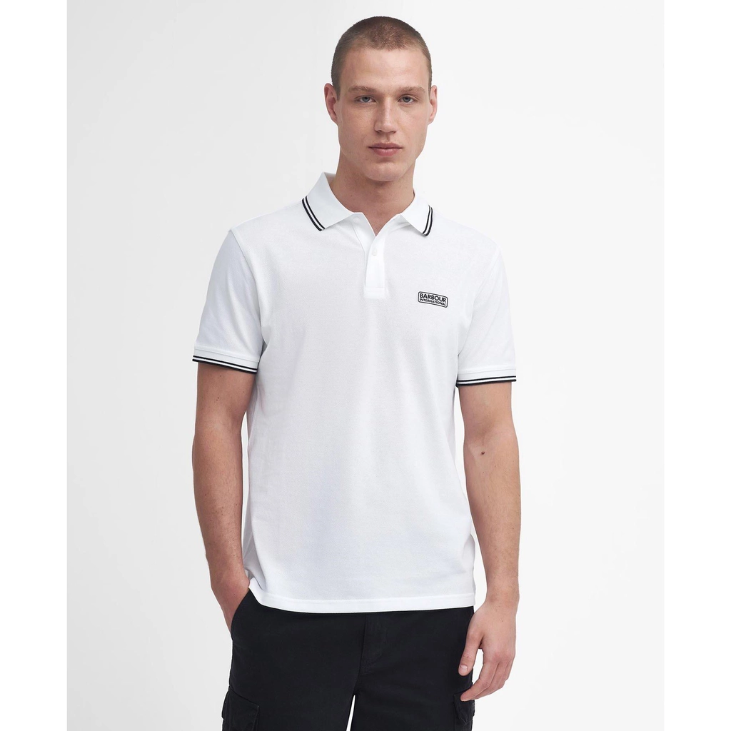 Barbour Evan Tipped Short Sleeved Polo Shirt - White WH51