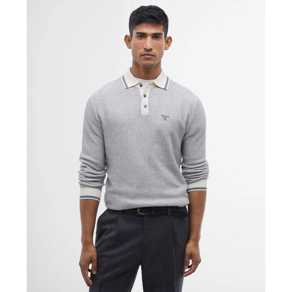 Barbour Hilden Knitted Polo Shirt - Chalk ST13