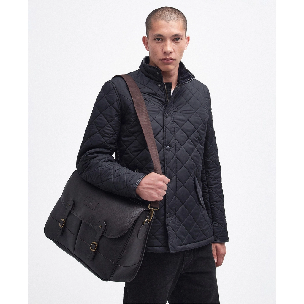 Barbour Leather Briefcase - Dark Brown BR91