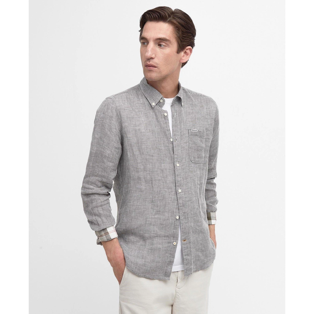 Barbour Linton Tailored Linen Shirt - Olive OL51