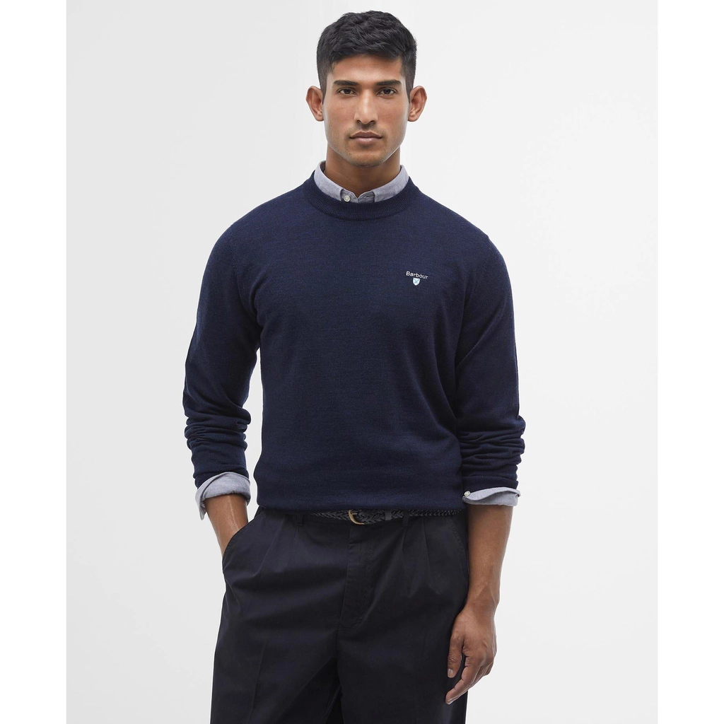 Barbour Merino Crew Neck Jumper - Navy