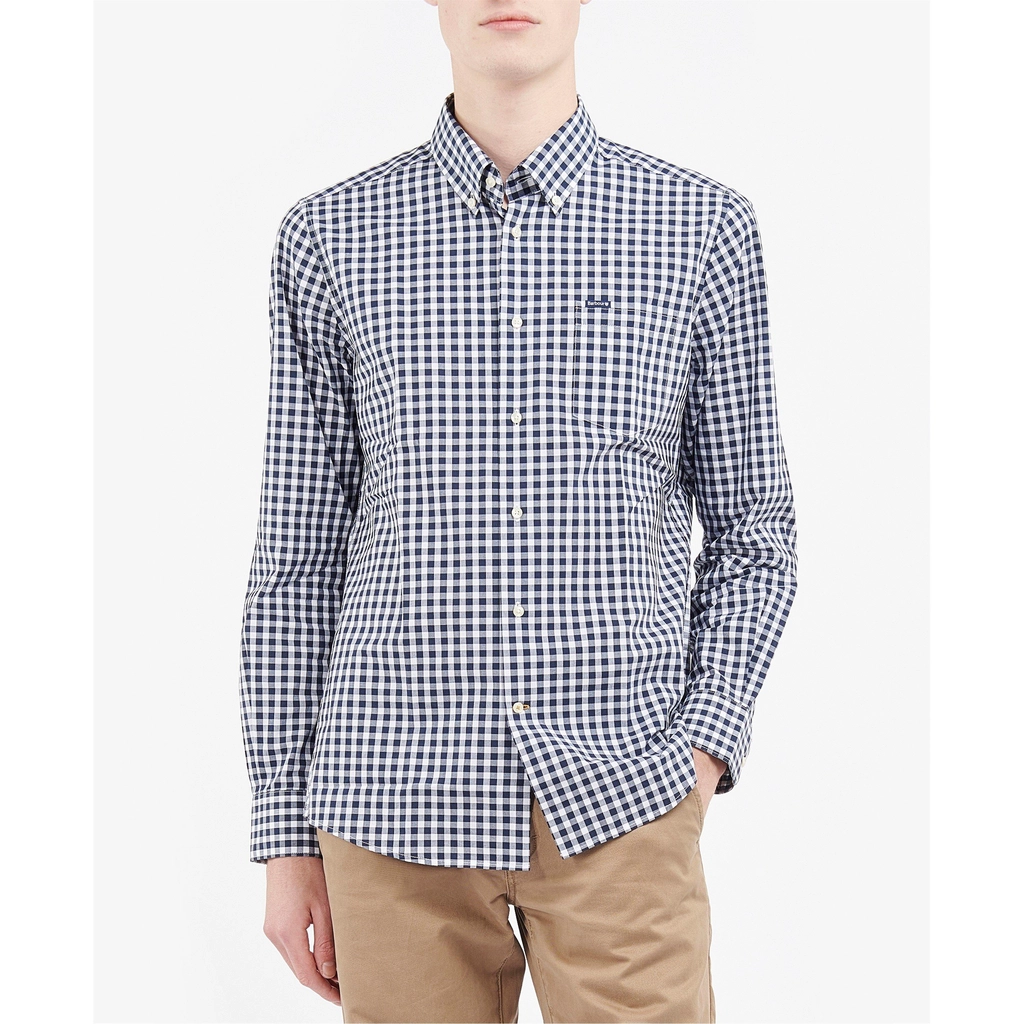 Barbour Merryton Long Sleeve Tailored Shirt - Navy/White NY91