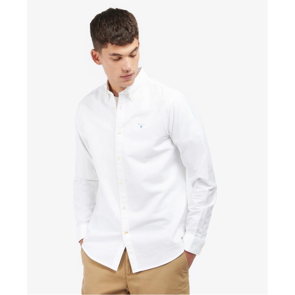 Barbour Oxford Tailored Long Sleeved Shirt - White WH11