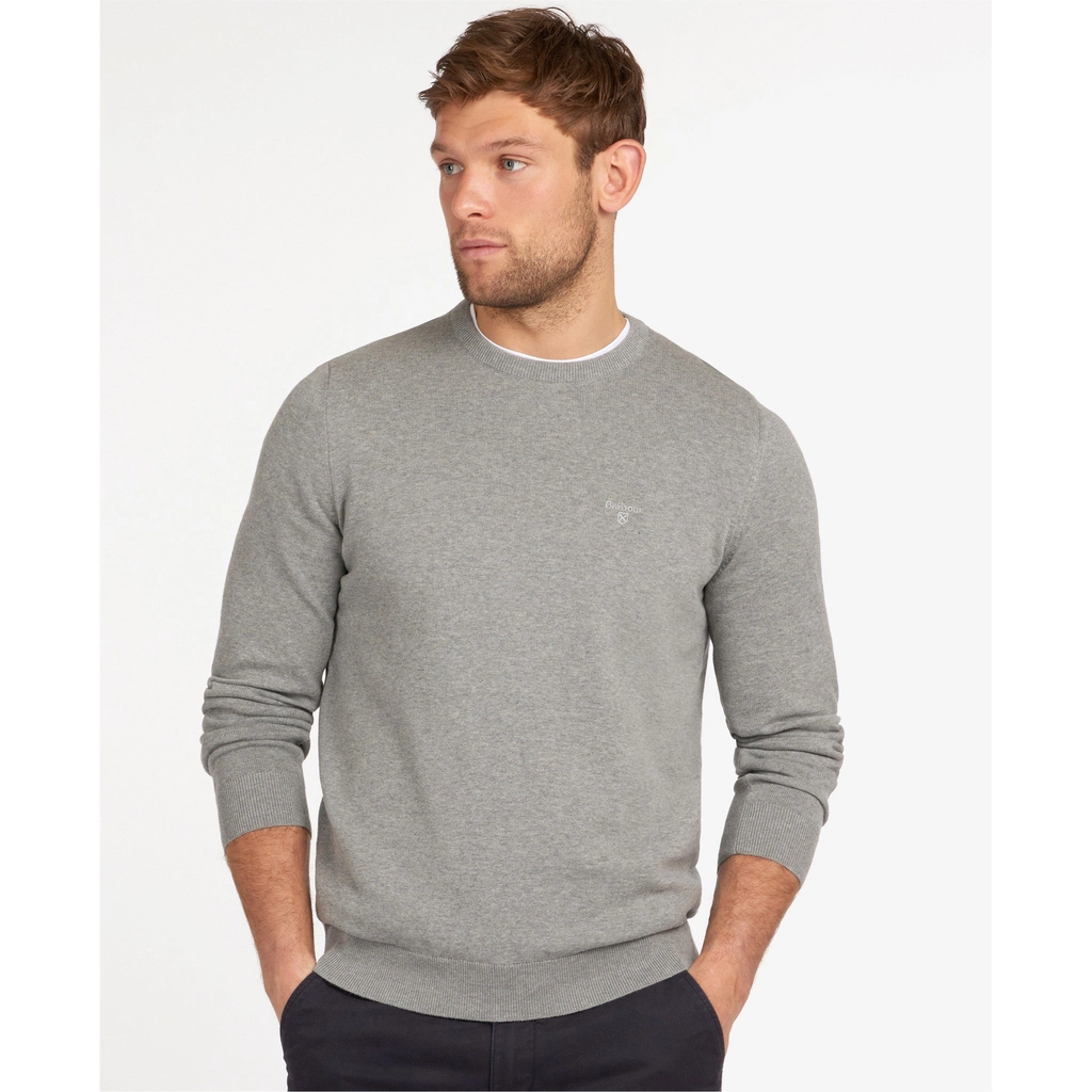 Barbour Pima Cotton Crew Neck Jumper - Grey GY51