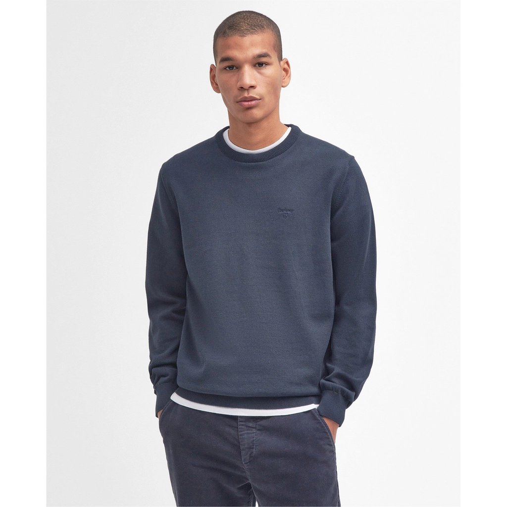 Barbour Pima Cotton Crew Neck Jumper - Navy NY91