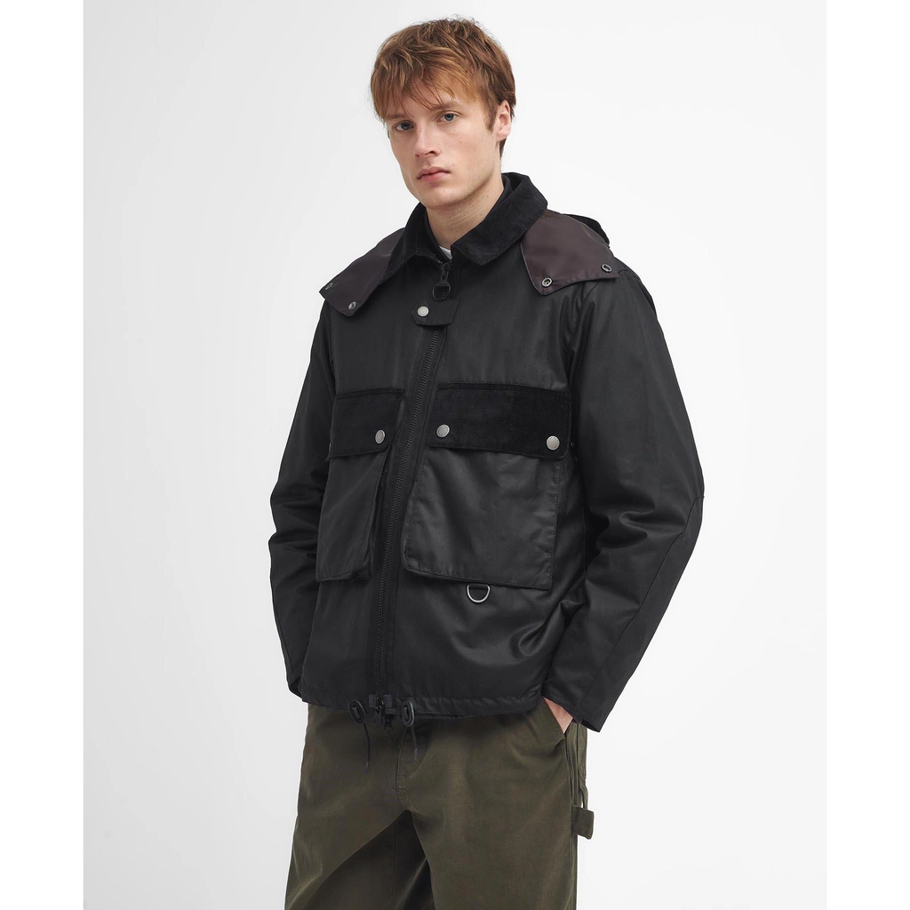 Barbour Re-Engineered Spey Waxed Jacket - Black BK11