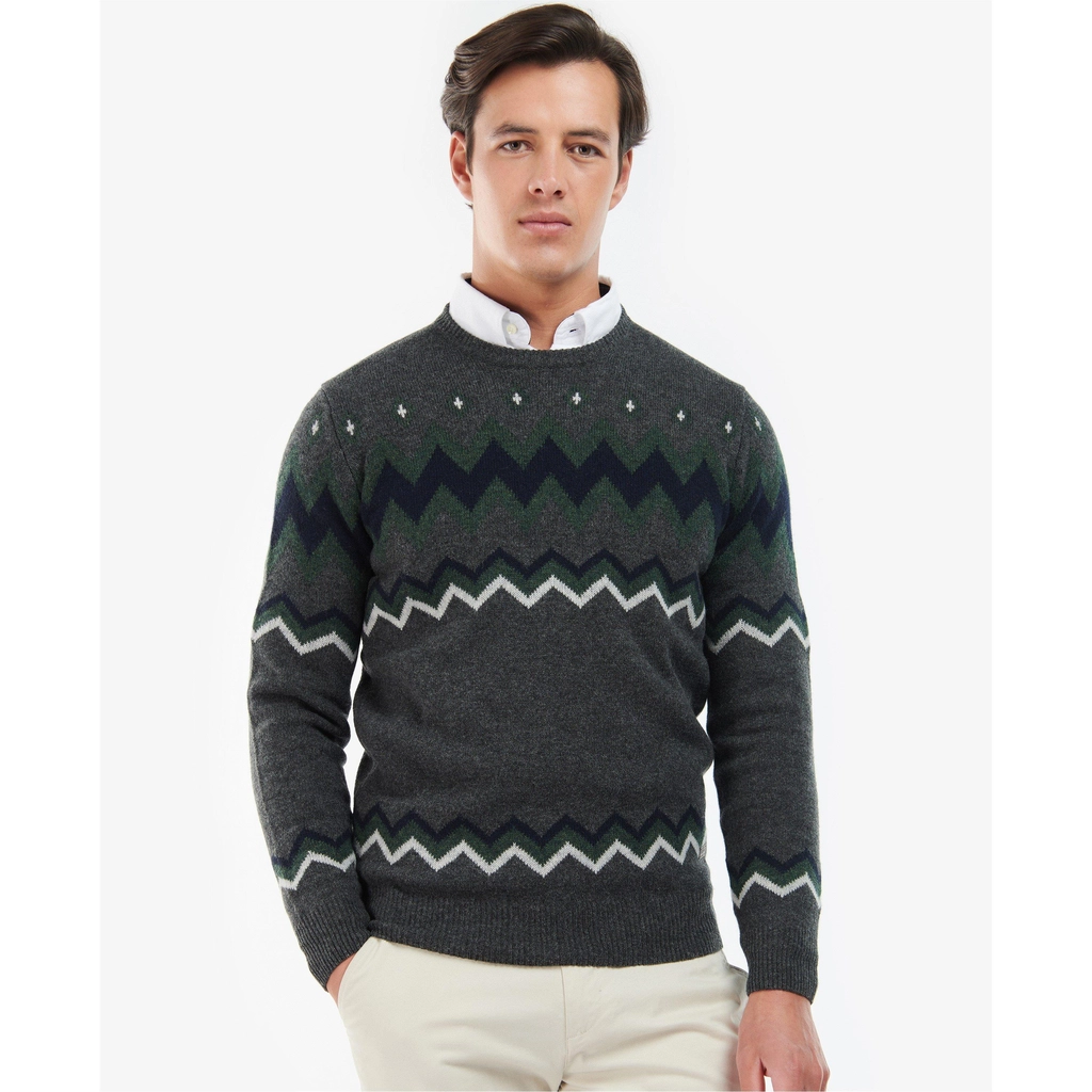 Barbour Regis Fairisle Sweatshirt - Charcoal Marl