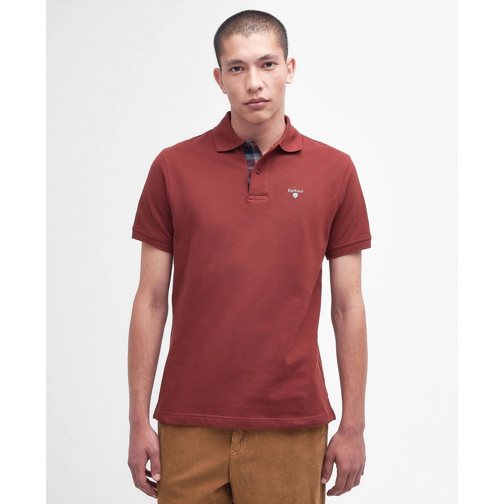 Barbour Tartan Pique Polo Shirt - Brick/Croft