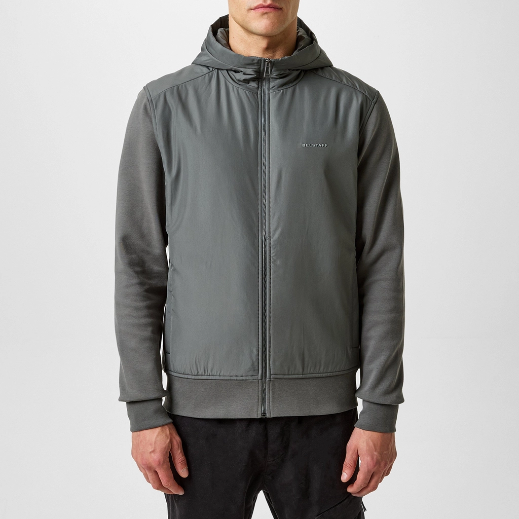 Belstaff Alloy Zip Through Hoodie - Gunmetal