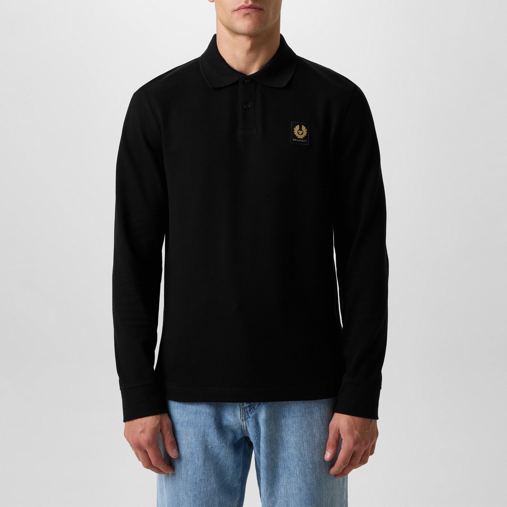 Belstaff Long Sleeved Polo Shirt - Black